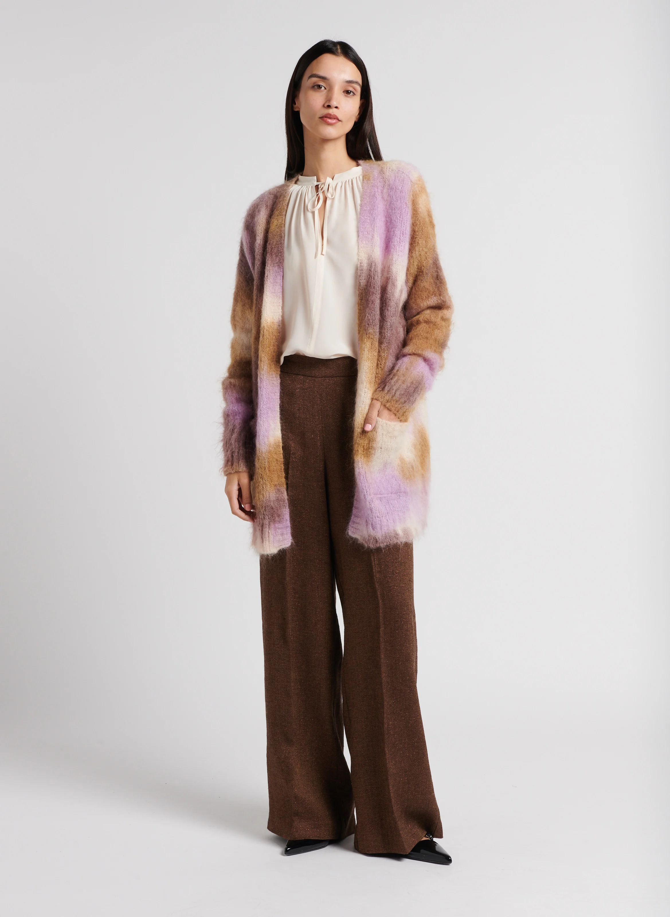CARISSA - Gilet long ample | Violet