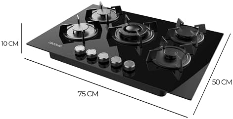 Cecotec Plaque à gaz Bolero Squad G 4200S Glass Black. Plaque à gaz avec 4 feux, finition verre noir, puissance 8000W, grilles individuelles et allumage électrique avec sécurité des vannes. : Cuisine et Maison