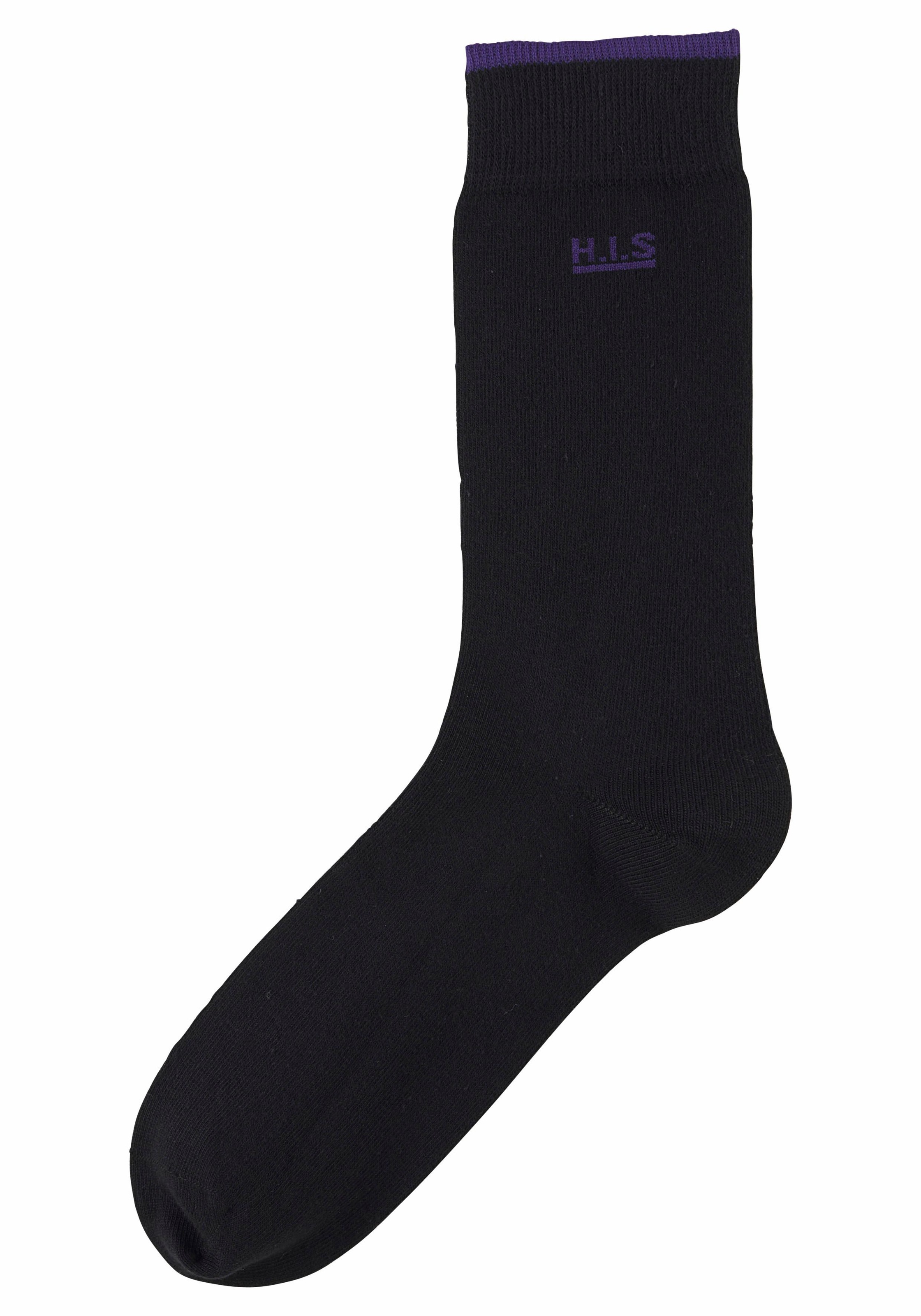 H.I.S Socken Packung, 7 Stk. tlg. mit farbigen Bündchen