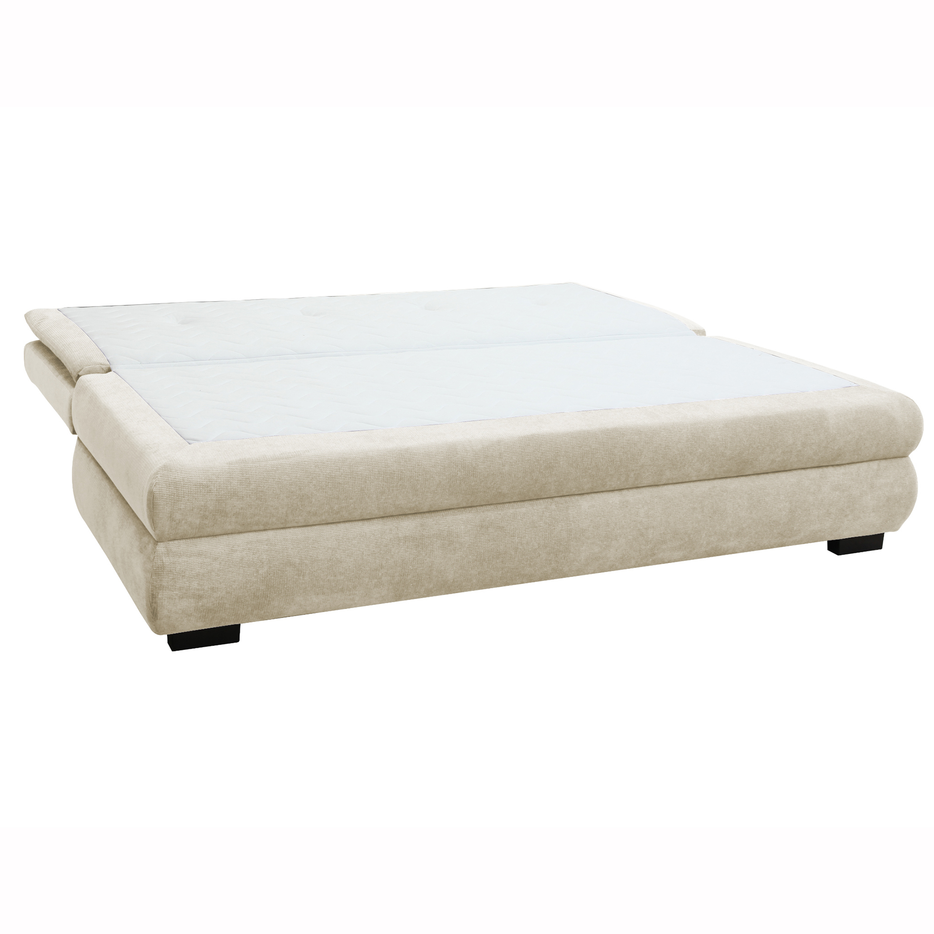 Schlafsofa - creme - mit Staukasten - 202 cm