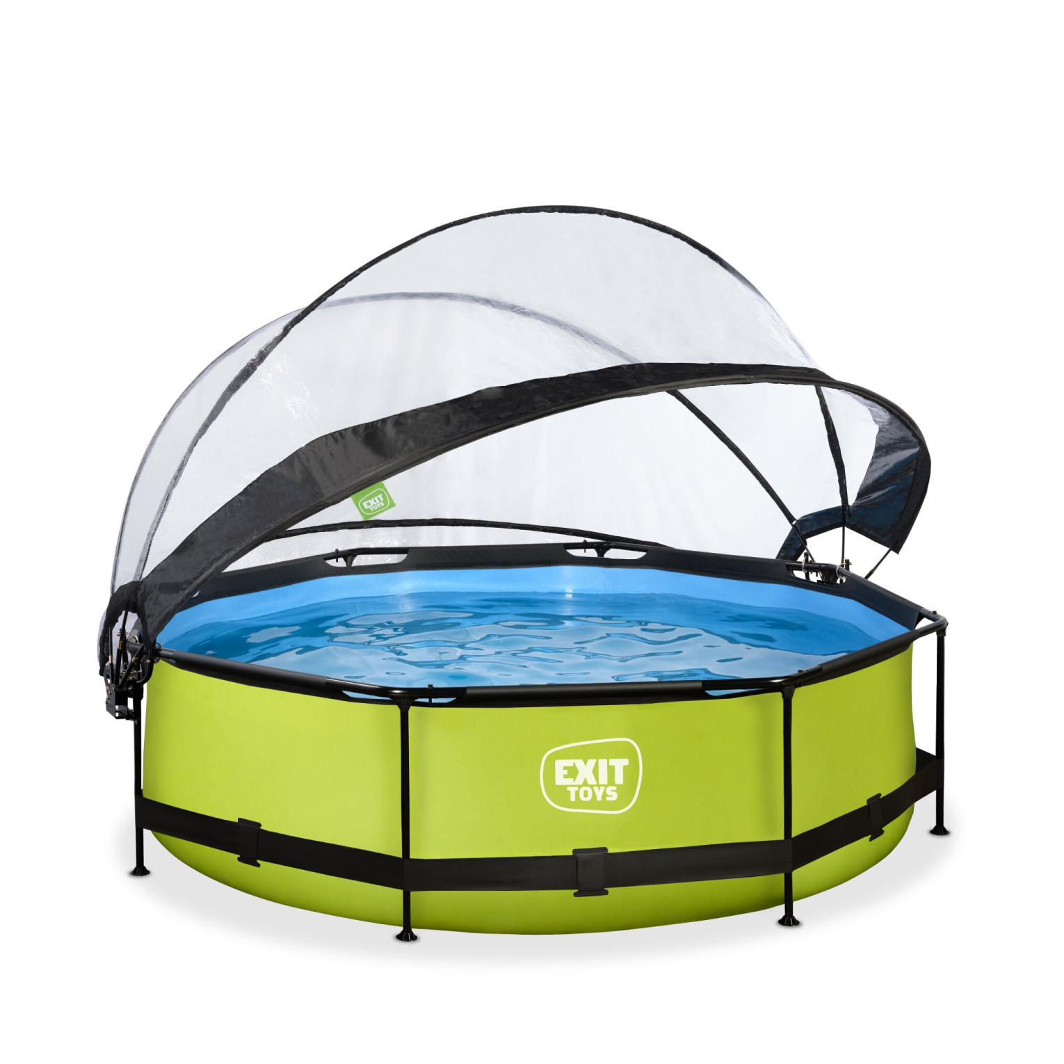 EXIT Lime zwembad ø300x76cm met filterpomp en overkapping -