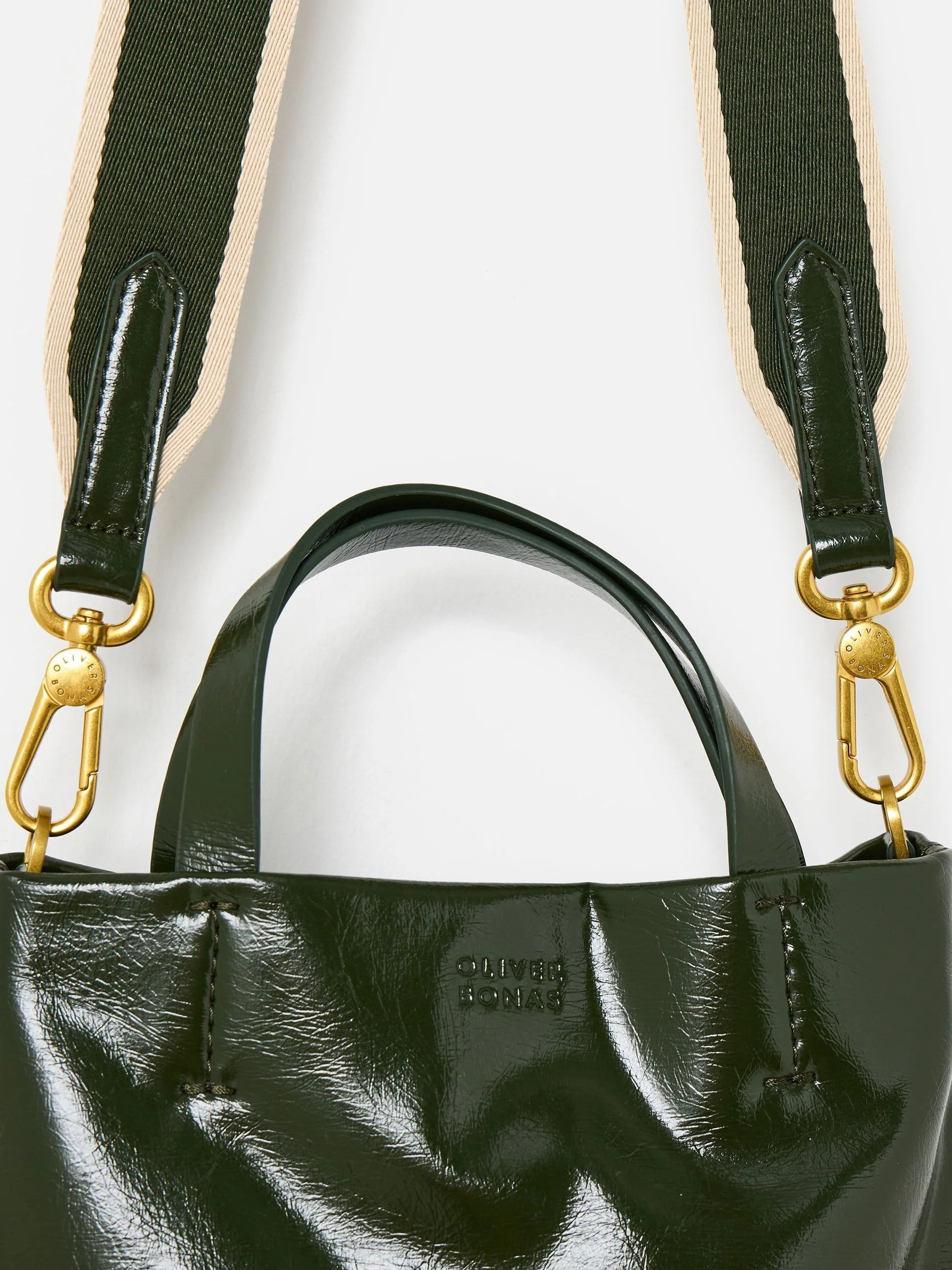 Oliver Bonas Mia Patent Mini Tote Cross-Body Bag