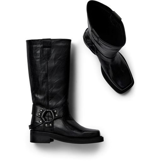 Pavement Angelina Støvler, Black Crinkle, 40