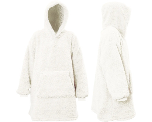 Unique Living Oversized Teddy Hoodie, Wit, 70x50x87 cm