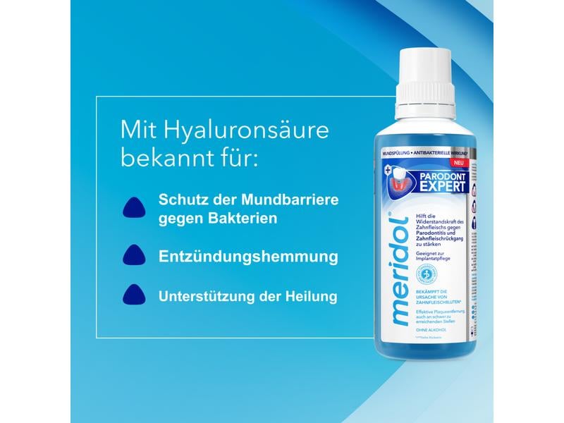 meridol Mundspülung Parodont Expert 400 ml Wirksame Mundspülung gegen Zahnfleischbluten und -entzündungen