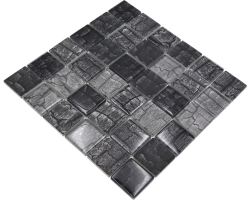 Glasmozaïek XCM PF88 vierkant Kristal Versteend Bos grijs 30x30cm