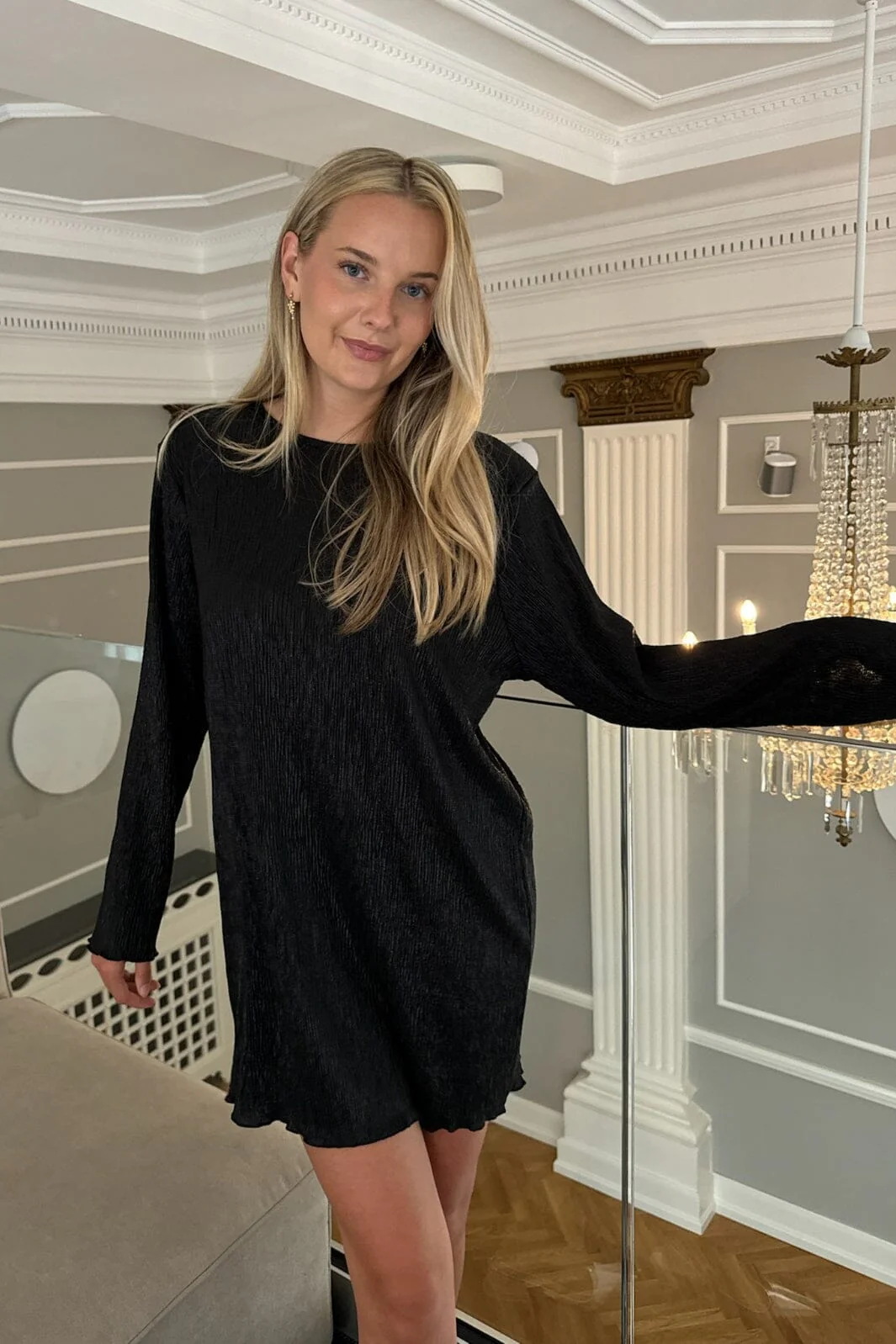 BYIC Kellyic Plissé Dress A23352 blackg black glitter