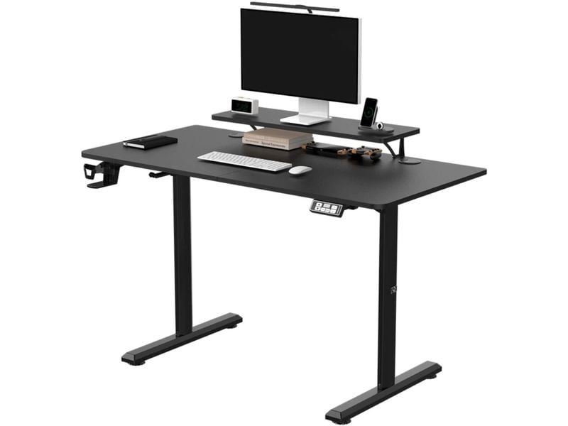 Ultradesk Gaming Tisch Higlander Schwarz Robuster Gaming-Tisch mit elektrischer Höhenverstellung