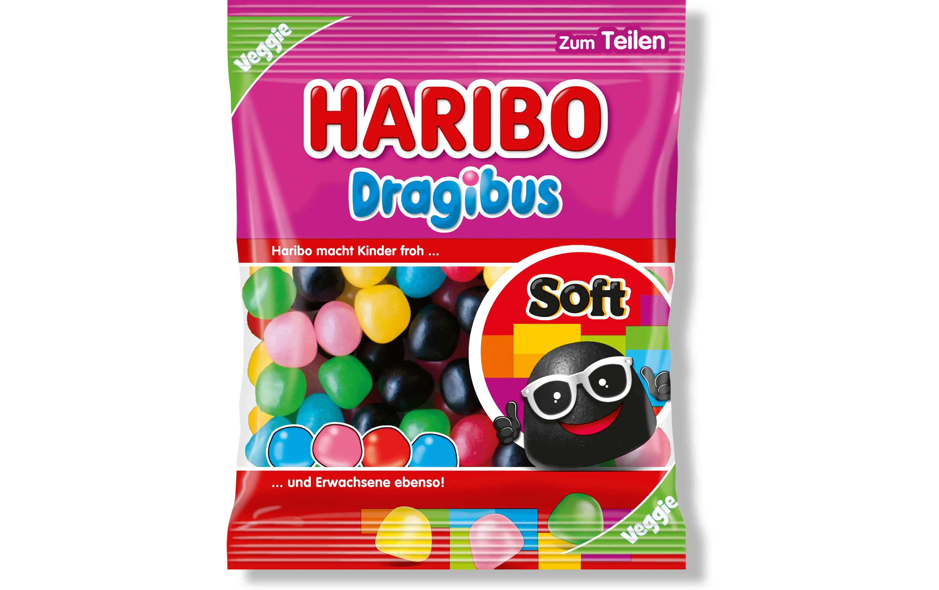 Gummibonbons Haribo Dragibus Soft 175 gFeine Kaubonbons zum Naschen und Teilen