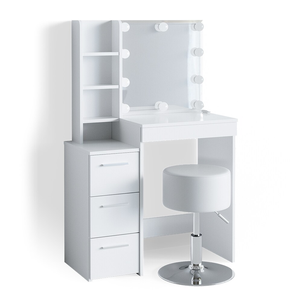 Vicco Schminktisch Frisiertisch Schminkkommode Meryl + LED-Beleuchtung + Hocker