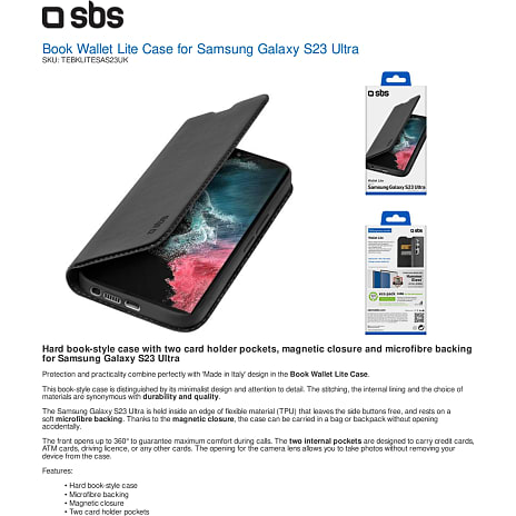 SBS Samsung Galaxy S23 Ultra wallet - sort