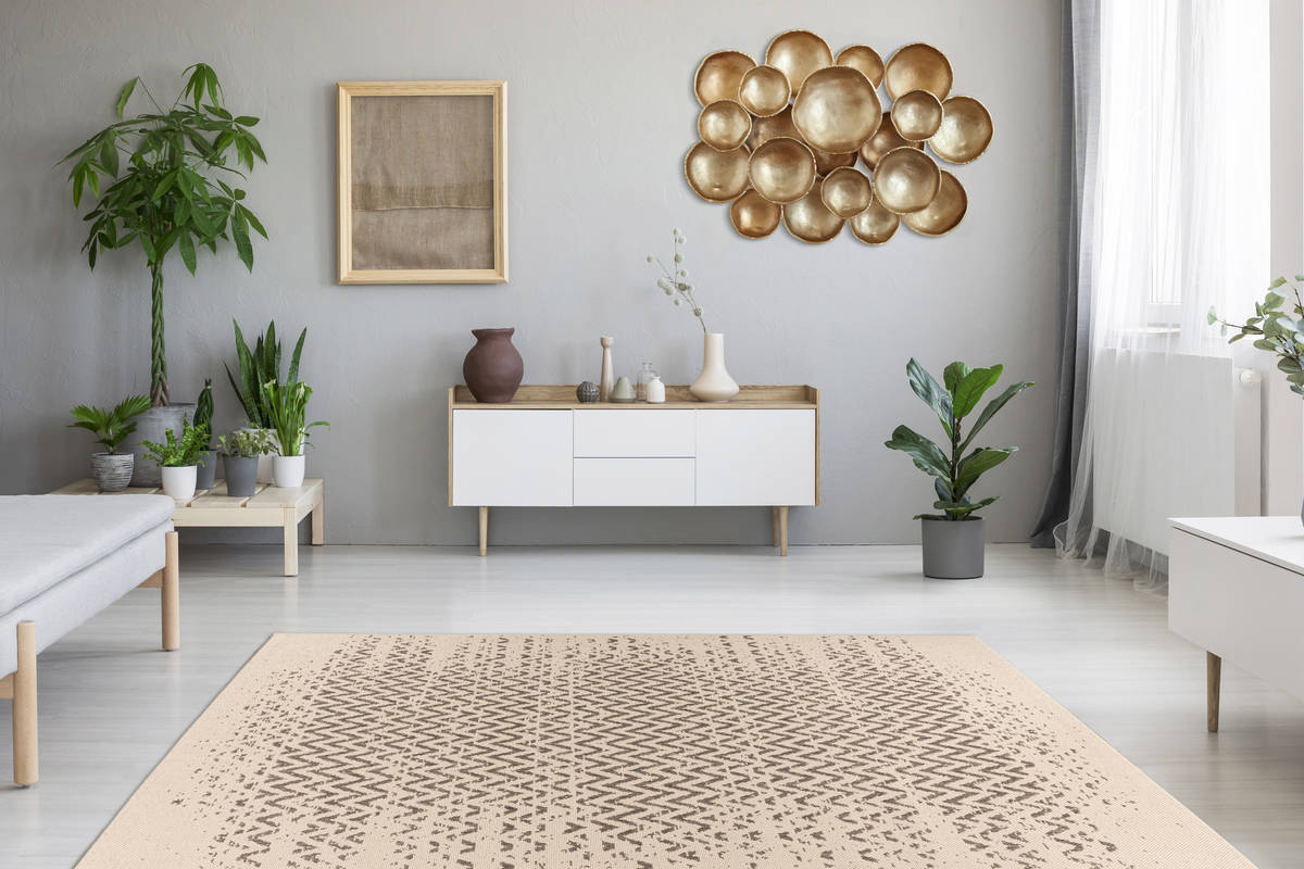 Outdoor-Kurzflorteppich SPLASH 600 - creme-braun - 80x150 cm