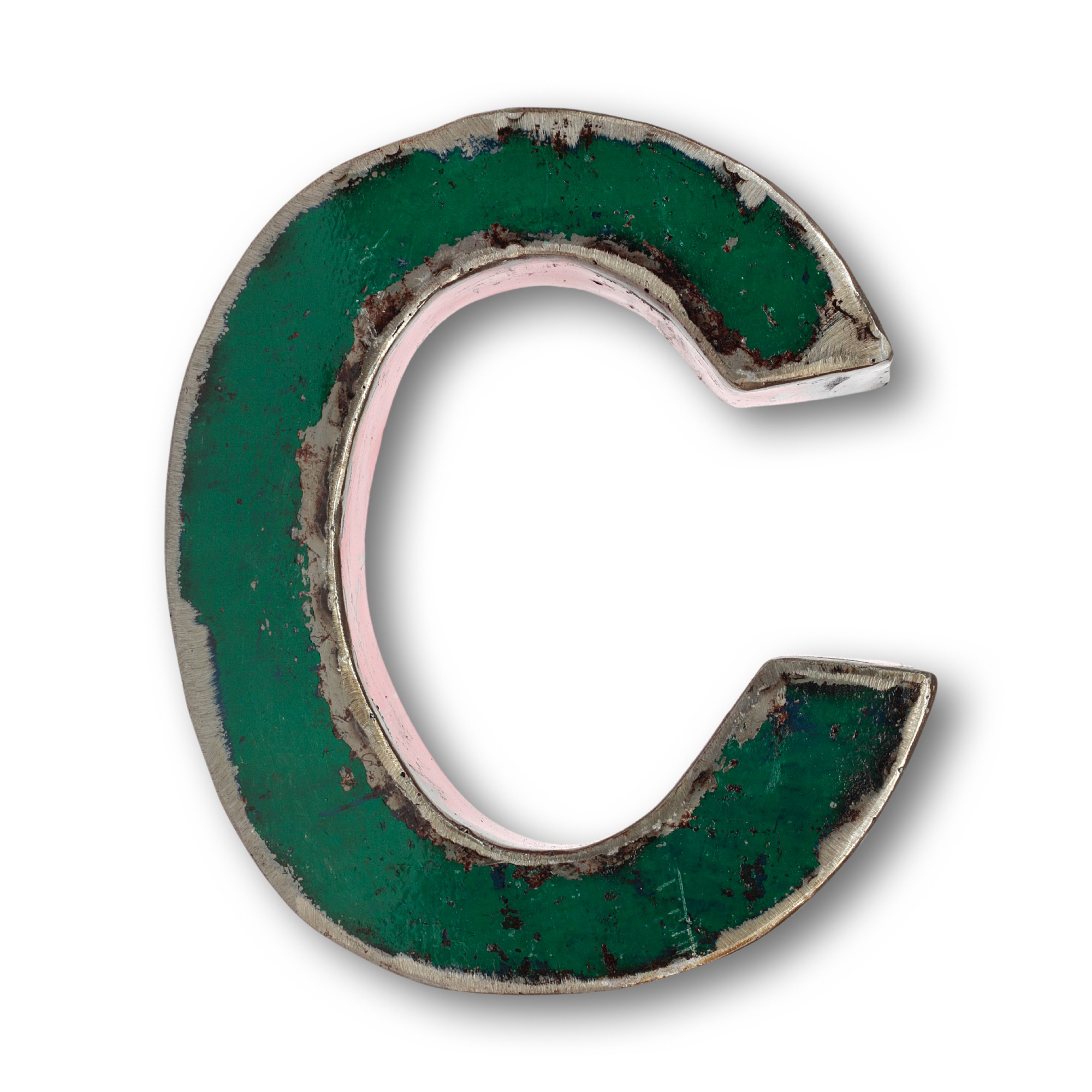 Metallbuchstabe 'C', multicolor, T 17 cm, B 20 cm, H 4 cm von fischer's lagerhaus