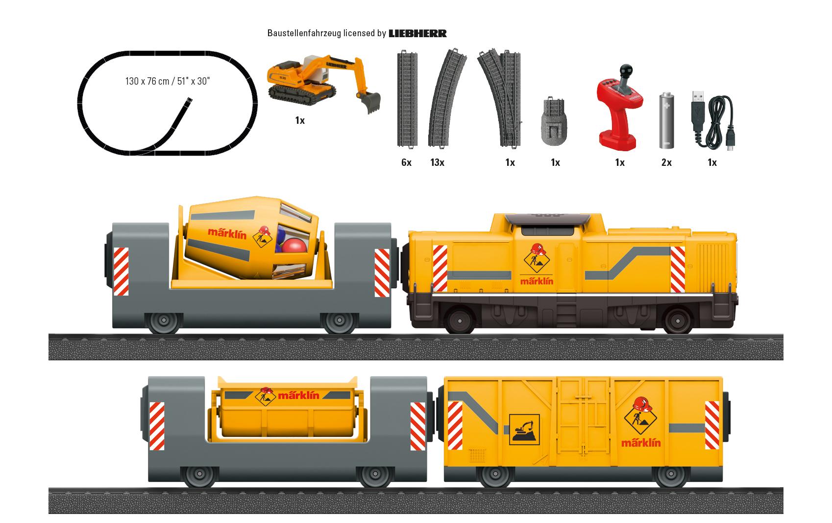Startpackung my world BaustelleBaustellenzug mit Diesellokomotive und Wagons