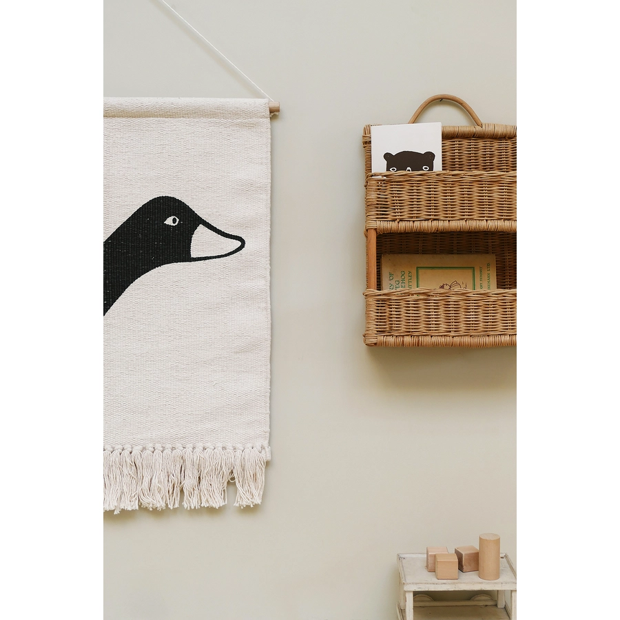 Tapis Petit Wandteppich Birdy cream brown 70 x 50 cm
