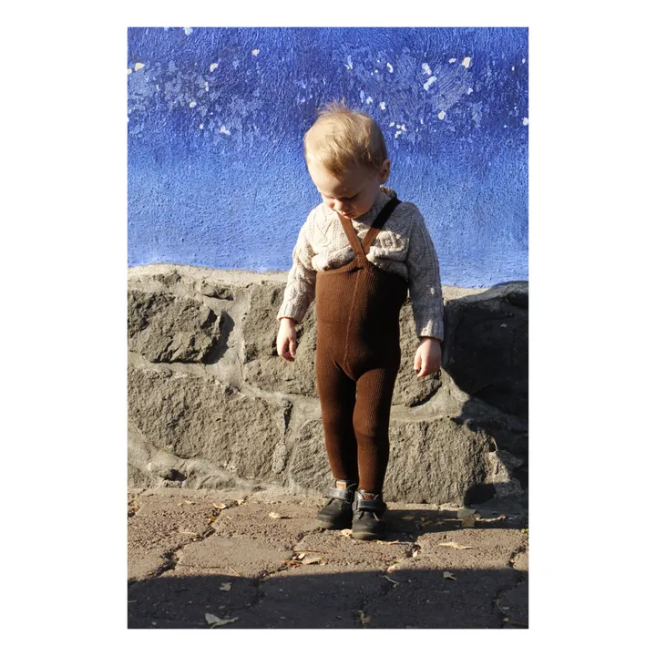 Silly Silas Collants à Bretelles Coton Bio | Marron
