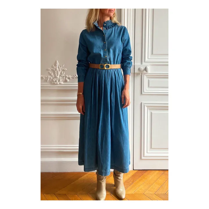 Louis Louise Robe Chambray Marlene - Collection Femme  | Bleu jean