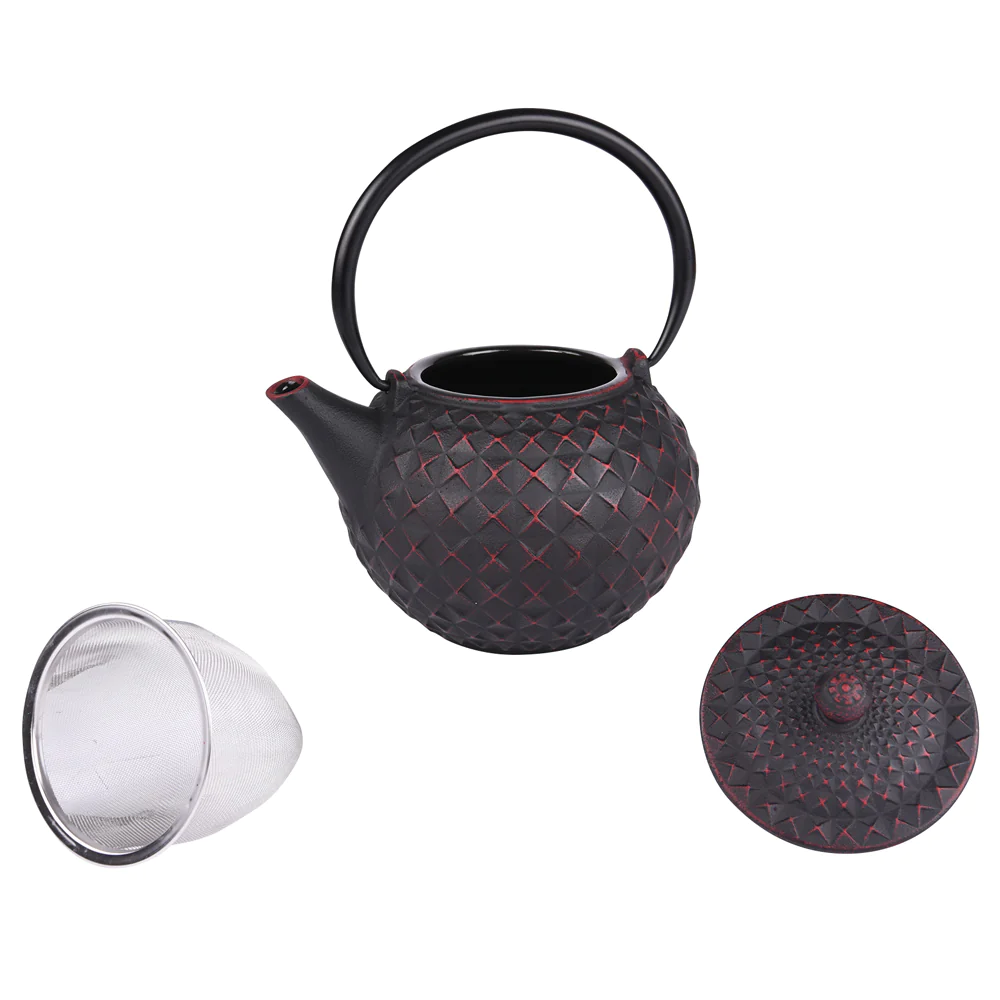 Théière en fonte Octo noire avec filtre inox 1 litre Table passion