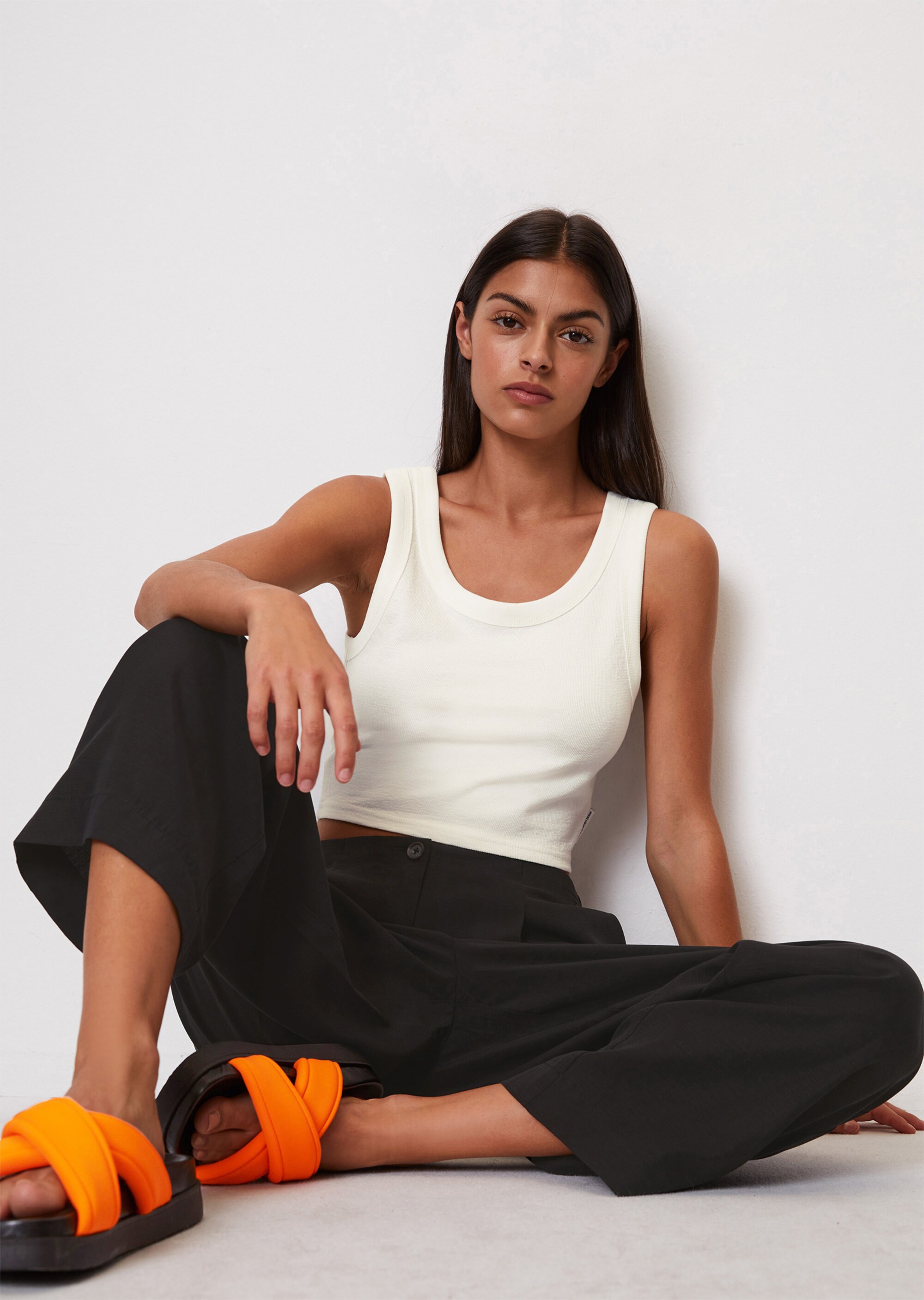 Crop Top slim aus strukturiertem Jersey