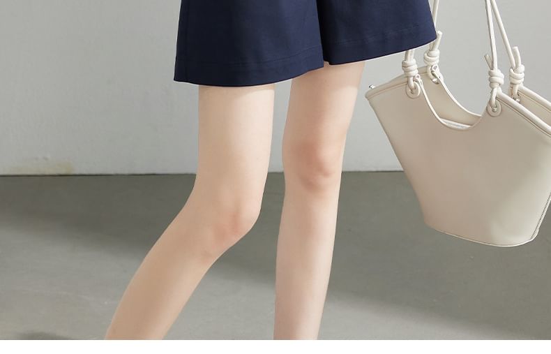 Kwuartz - Hoge taille effen shorts