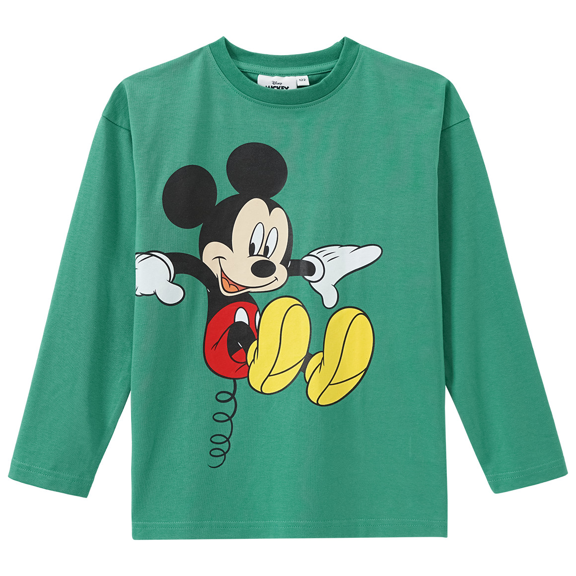 Topolino Micky Maus Langarmshirt mit großem Print dunkelgrün