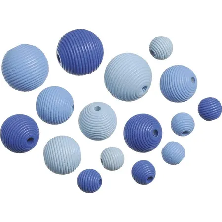 Knorr Prandell Holzperlenmix4 blau, 20 Stück