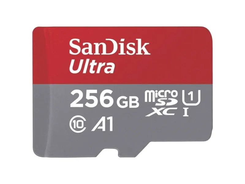 SanDisk Ultra - Flashhukommelseskort (microSDXC til SD adapter inkluderet) - 256 GB - A1 / UHS Class 1 / Class10 - microSDXC UHS-I