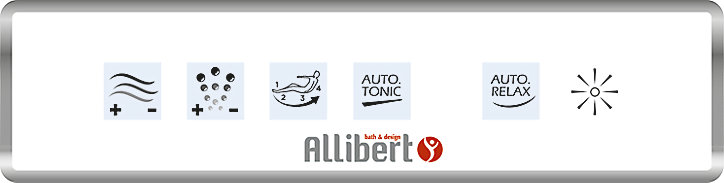 Baignoire balnéo asymétrique angle droit 160 x 100 cm Allibert Intensea Elba Duo + tablier