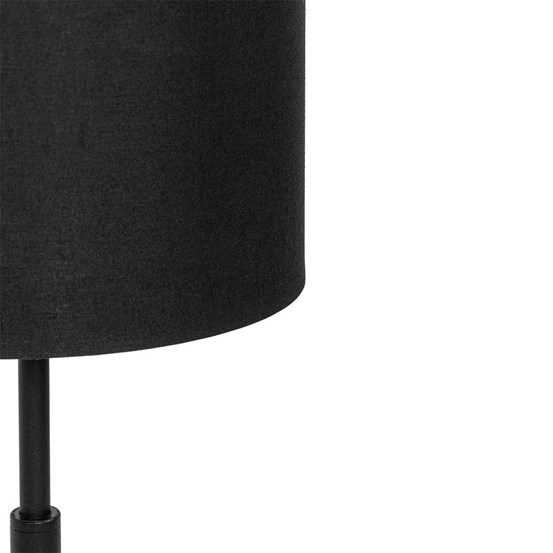 Moderne tafellamp stoffen kap zwart met goud - VT 1
