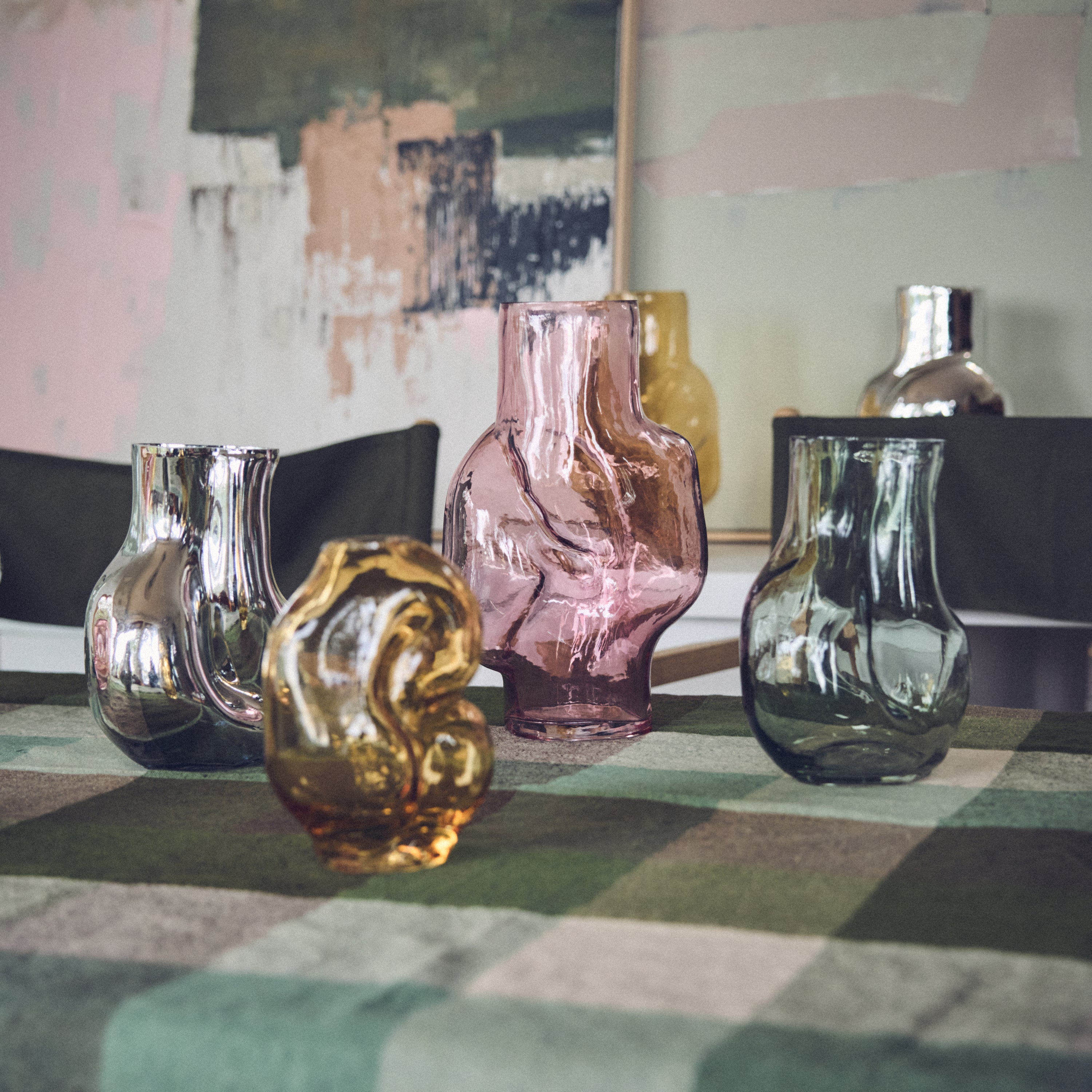 HKliving Gleam Glass Vaas High - Rose