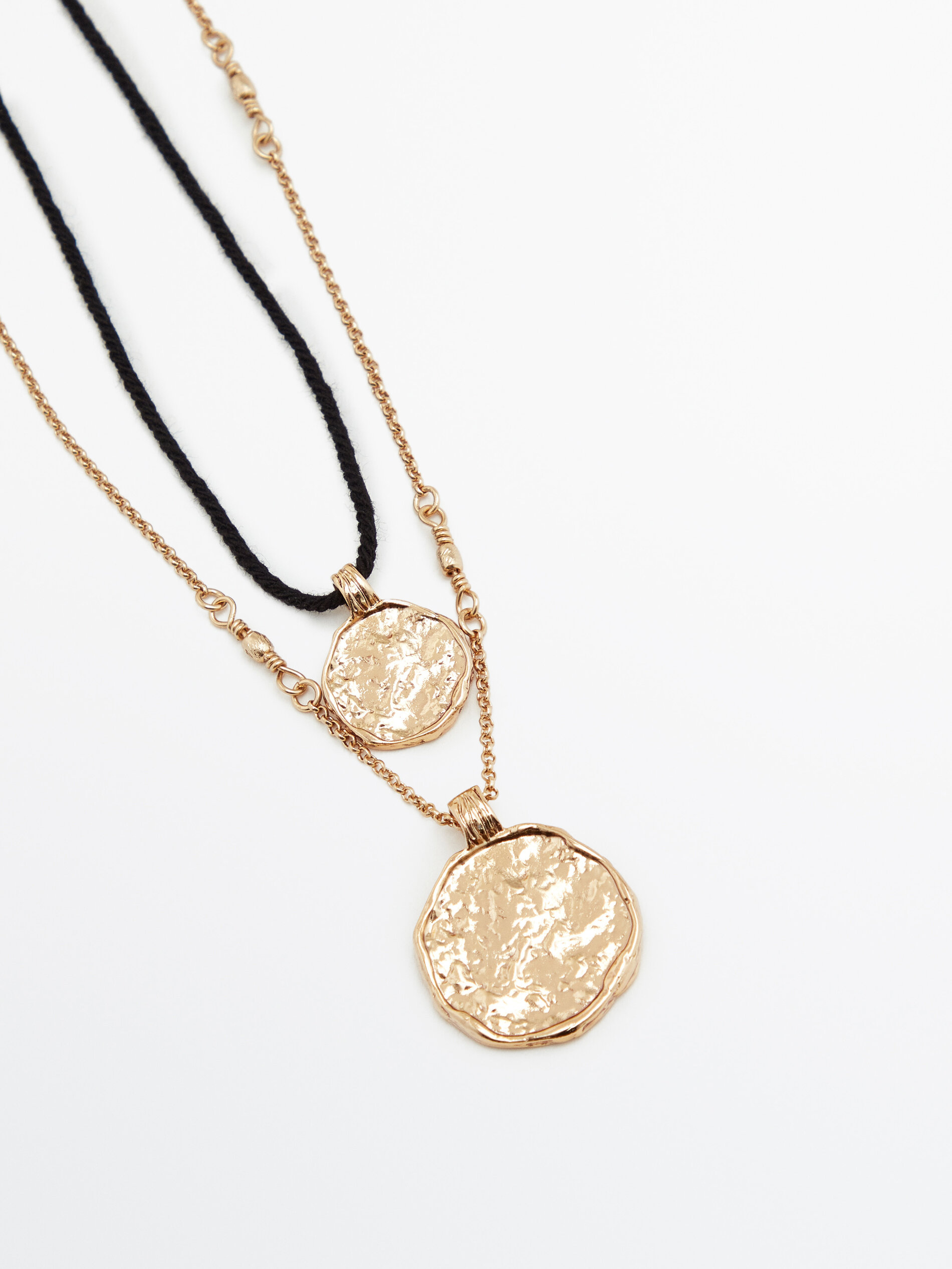 Colar combinado duplo moneda - DORADO