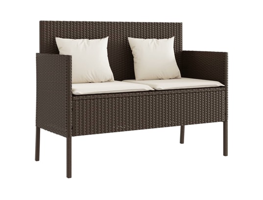 VIDAXL - Banc de jardin avec coussins marron résine tressée