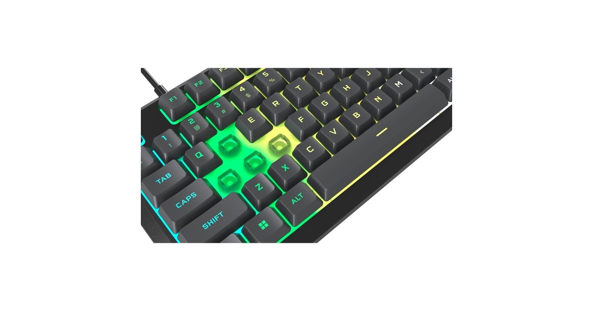 CorsairK55 CORE RGB, gaming toetsenbord  (Lichtgrijs, US lay-out, Membraan, RGB leds)