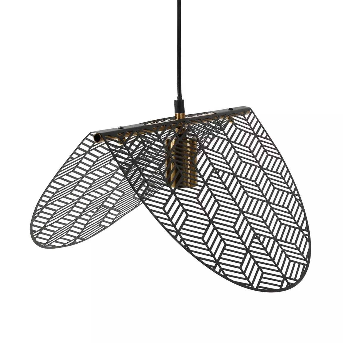 Suspension lumineuse métal simple (L40 cm) Kome Noir