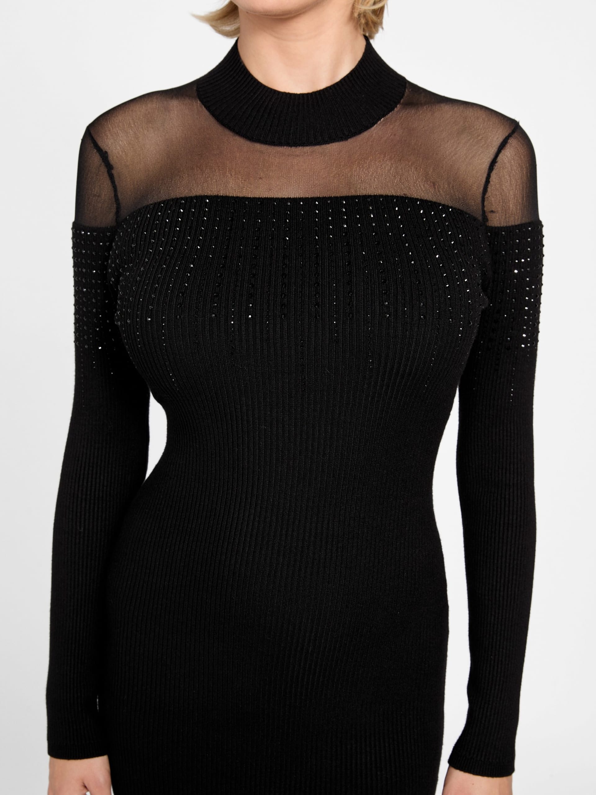 Vestido de malha Eco Jeena com strass
