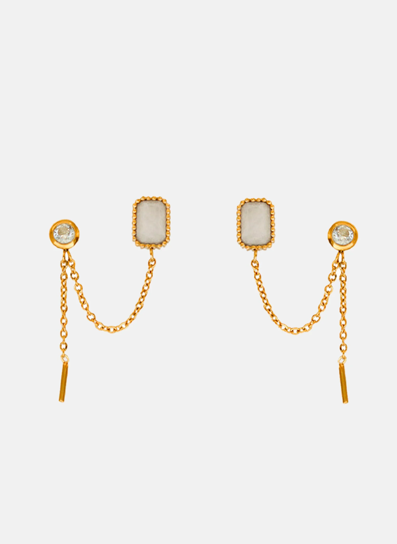 DAMONA - Boucles d'oreilles pendantes damona | Blanc