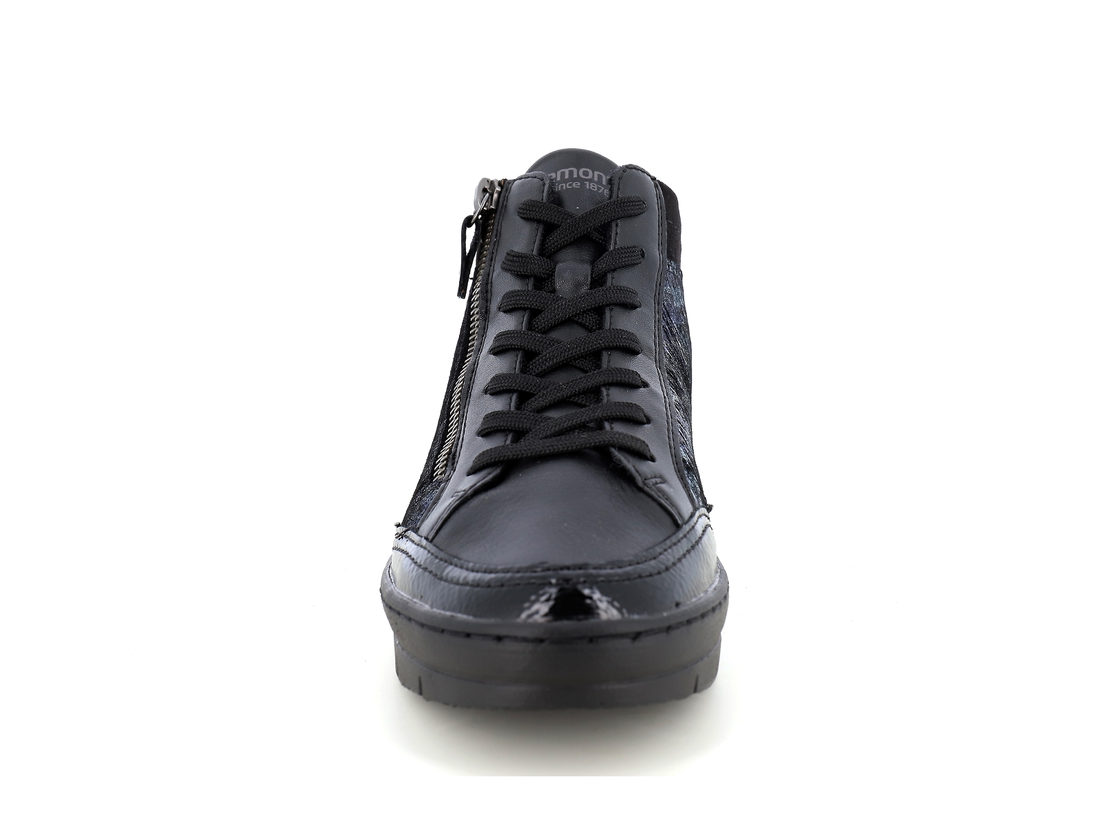 Remonte-D5877 Matières combinées Noir-Bleu