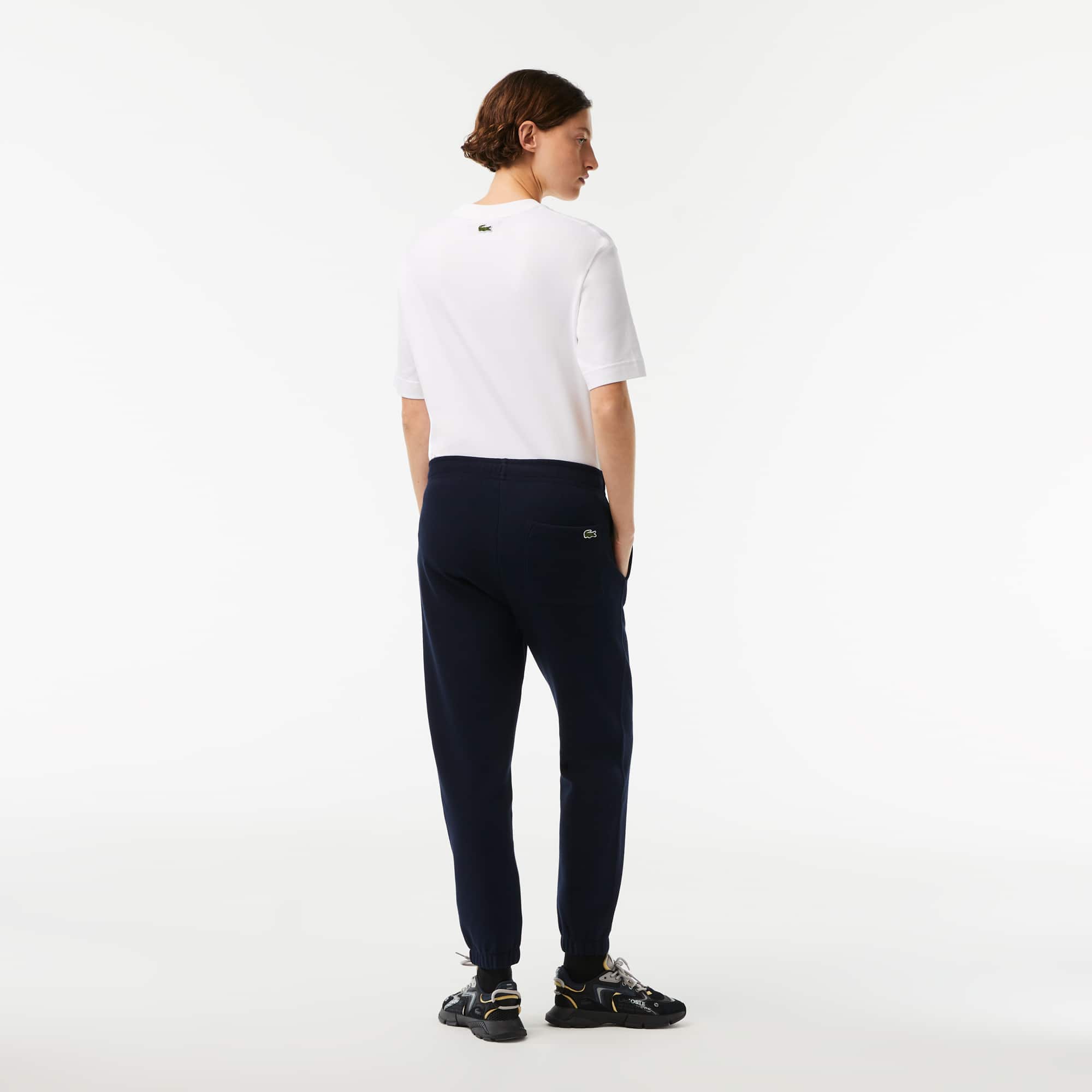 Pantalon de jogging Jogger en coton mélangé uni Pantalons de survêtement - Bleu - Lacoste - Femme