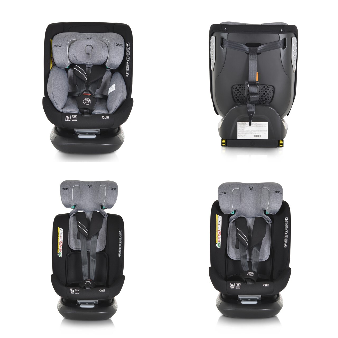 Cangaroo i-Size Kindersitz Quill (40-150cm) Gruppe 0/1/2/3, Isofix, 360° drehbar grau