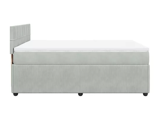 Sommier à lattes de lit et matelas Gris clair 160x200cm Velours