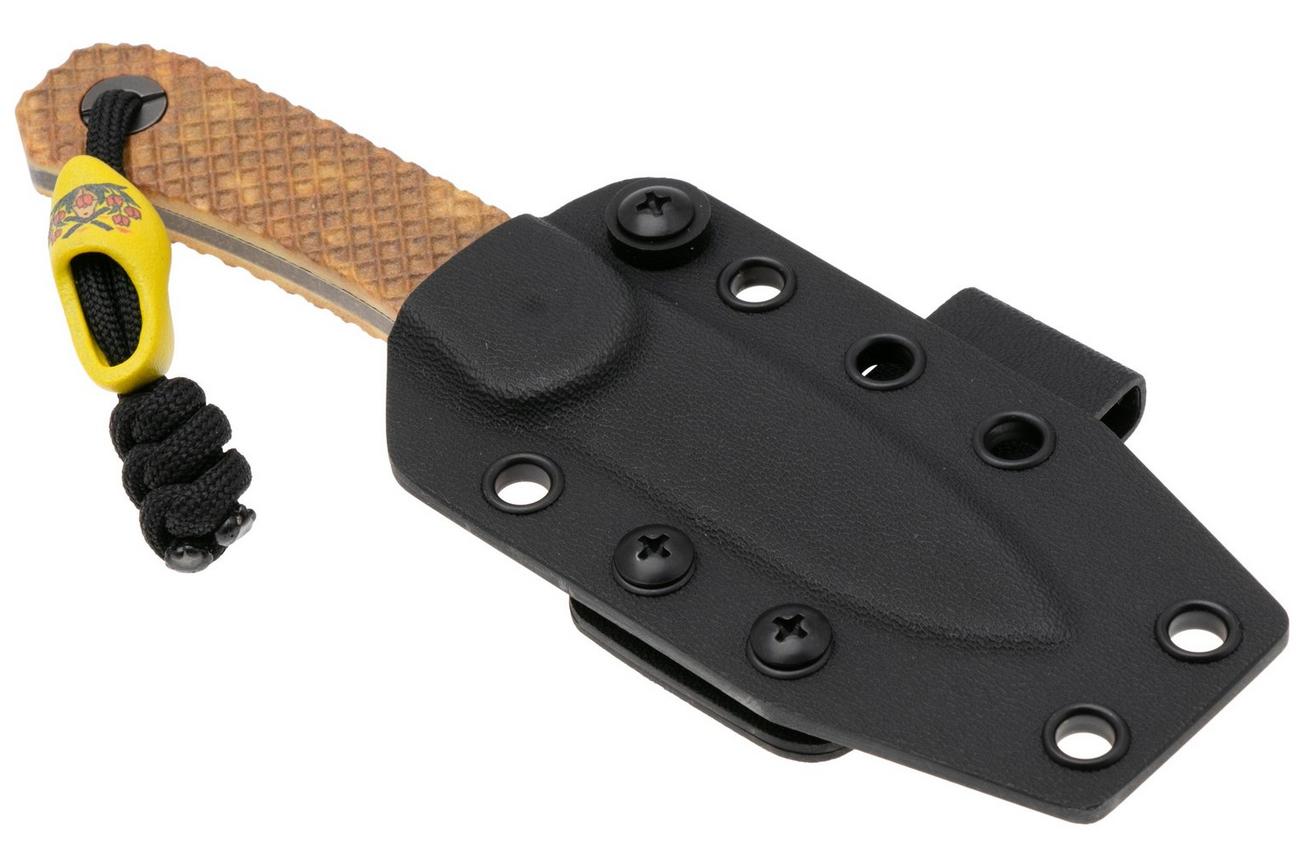 Knafs (Neder)Lander 4, Stroopwafel Scales, Knivesandtools Exclusive vaststaand mes, Ben Petersen design