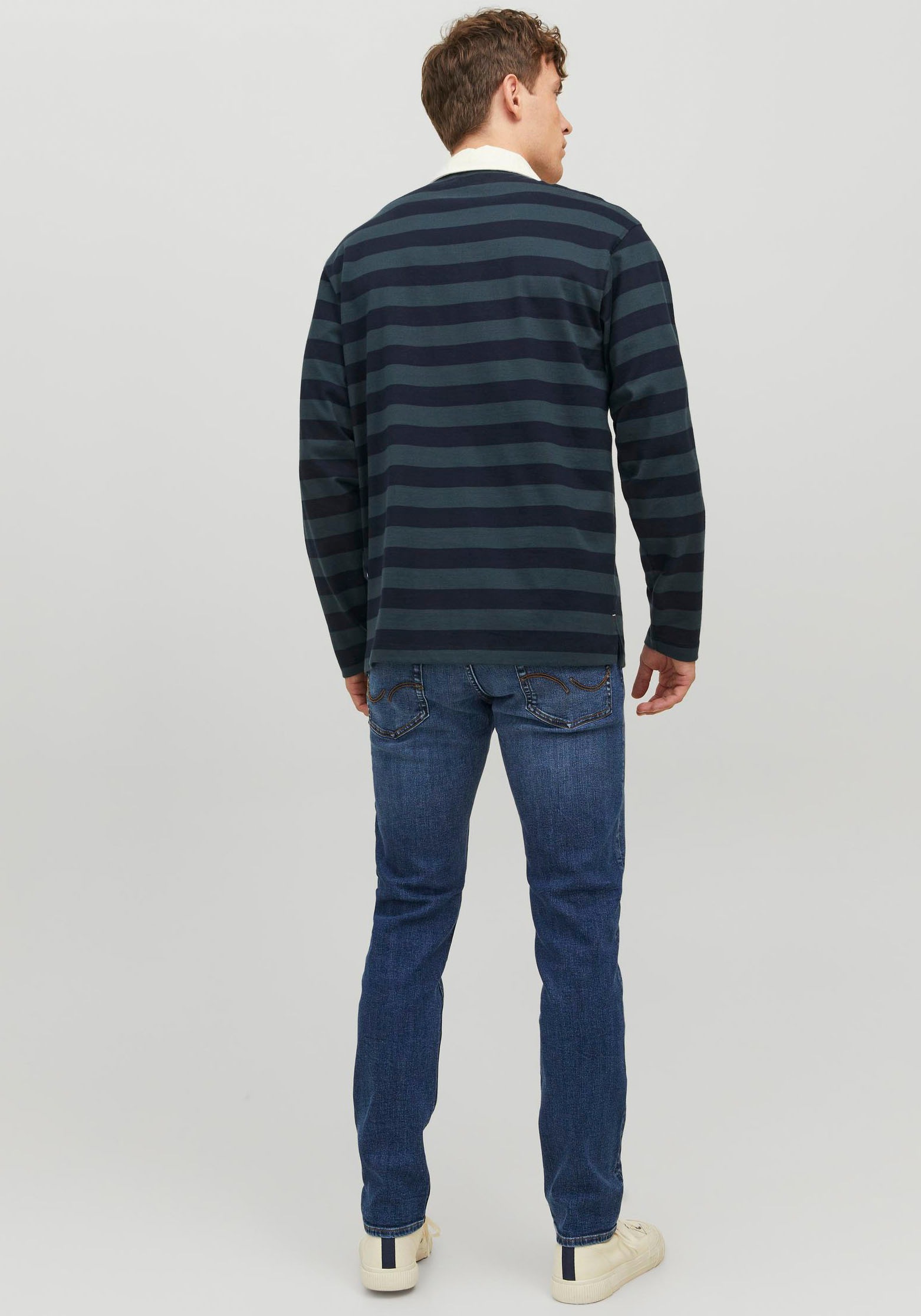 Jack & Jones Slim-fit-Jeans »JJIGLENN – Jeans mit Stretch und figurbetonter Silhouette«, Used, modisch, slim fit, Denim/Jeans