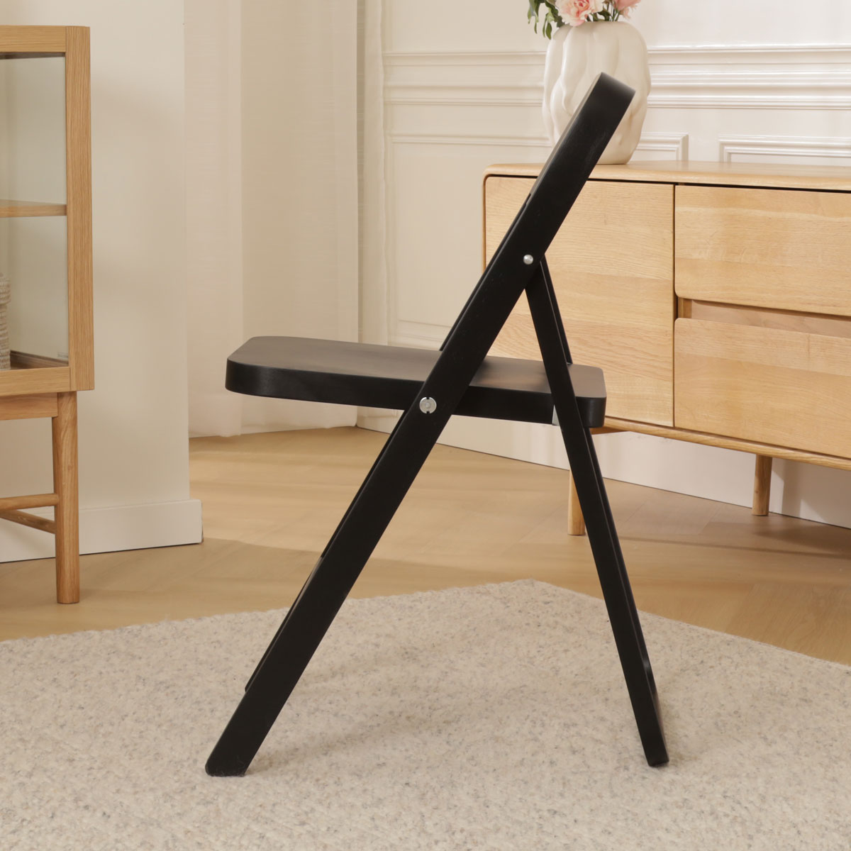 Houten klapstoel Flip - zwart