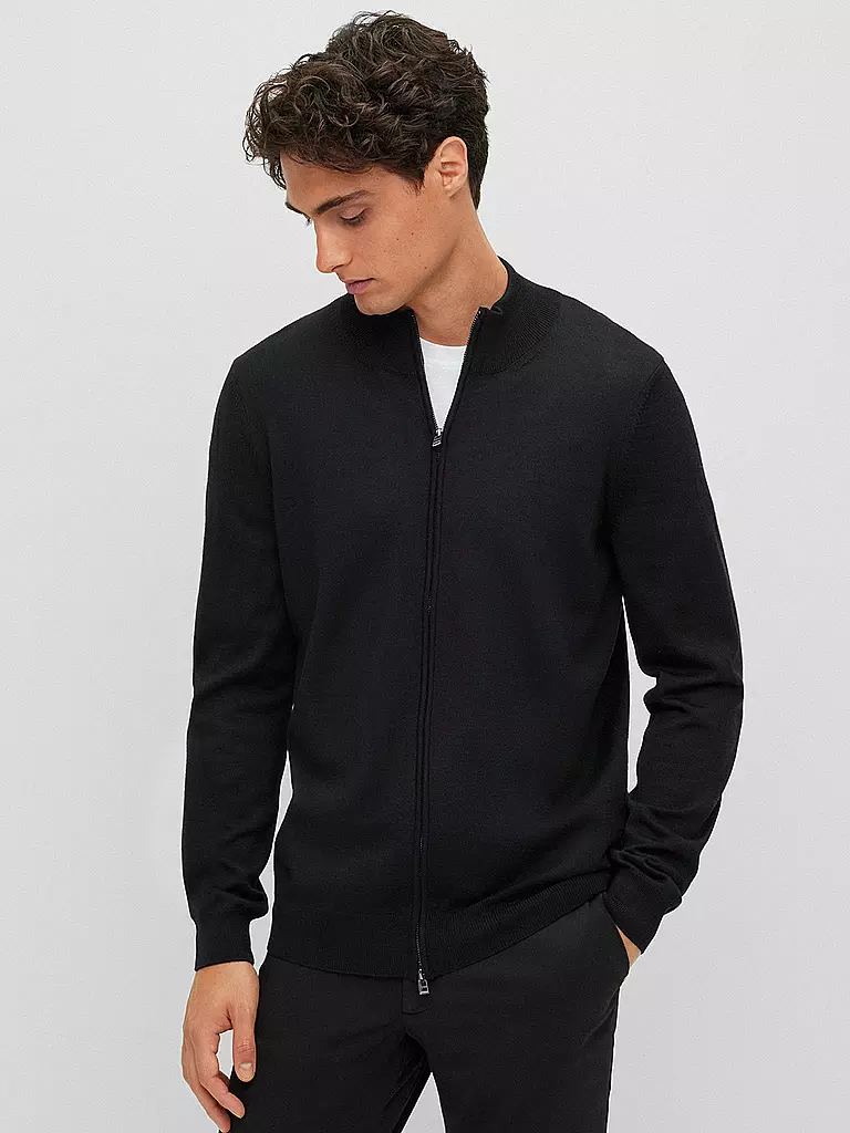 BOSS Strickjacke Balonso schwarz