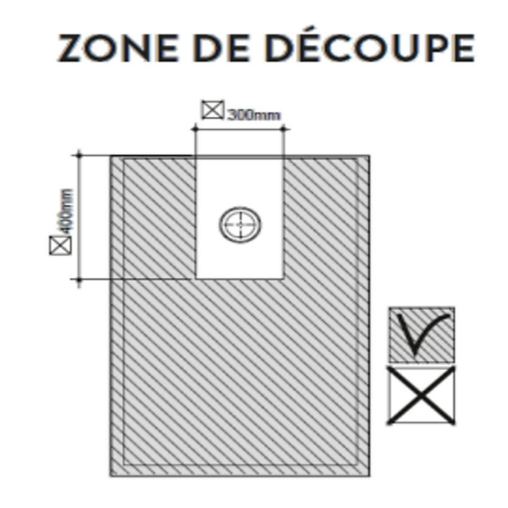 Receveur de douche 90 x 160 cm, recoupable, blanc, Allibert Karbon