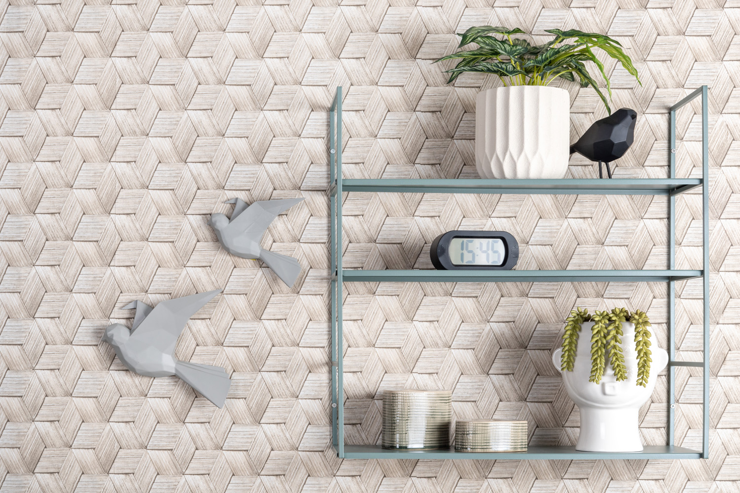 Wall rack Level metal matt warm grey