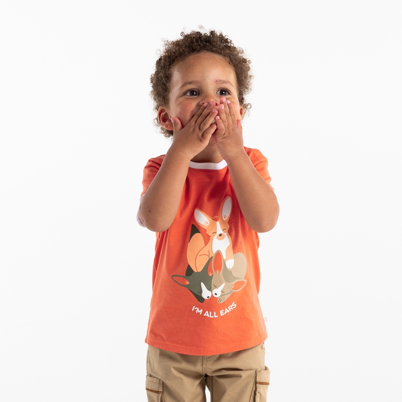 T-shirt animaux en relief orange bébé garçon