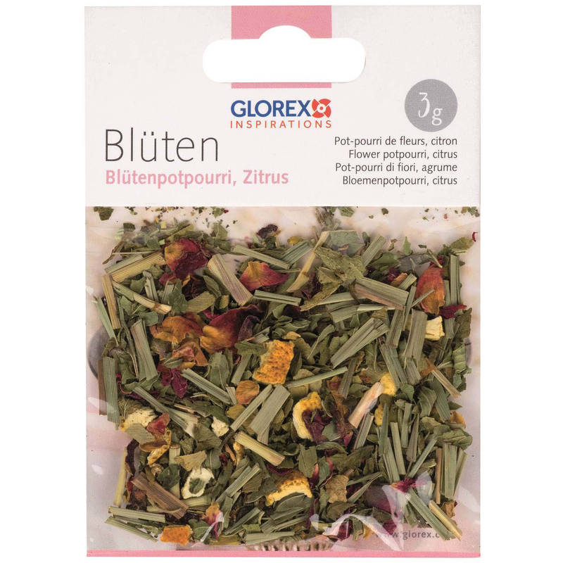 Glorex Blüten Potpourri Zitrus, 3 g, grün
