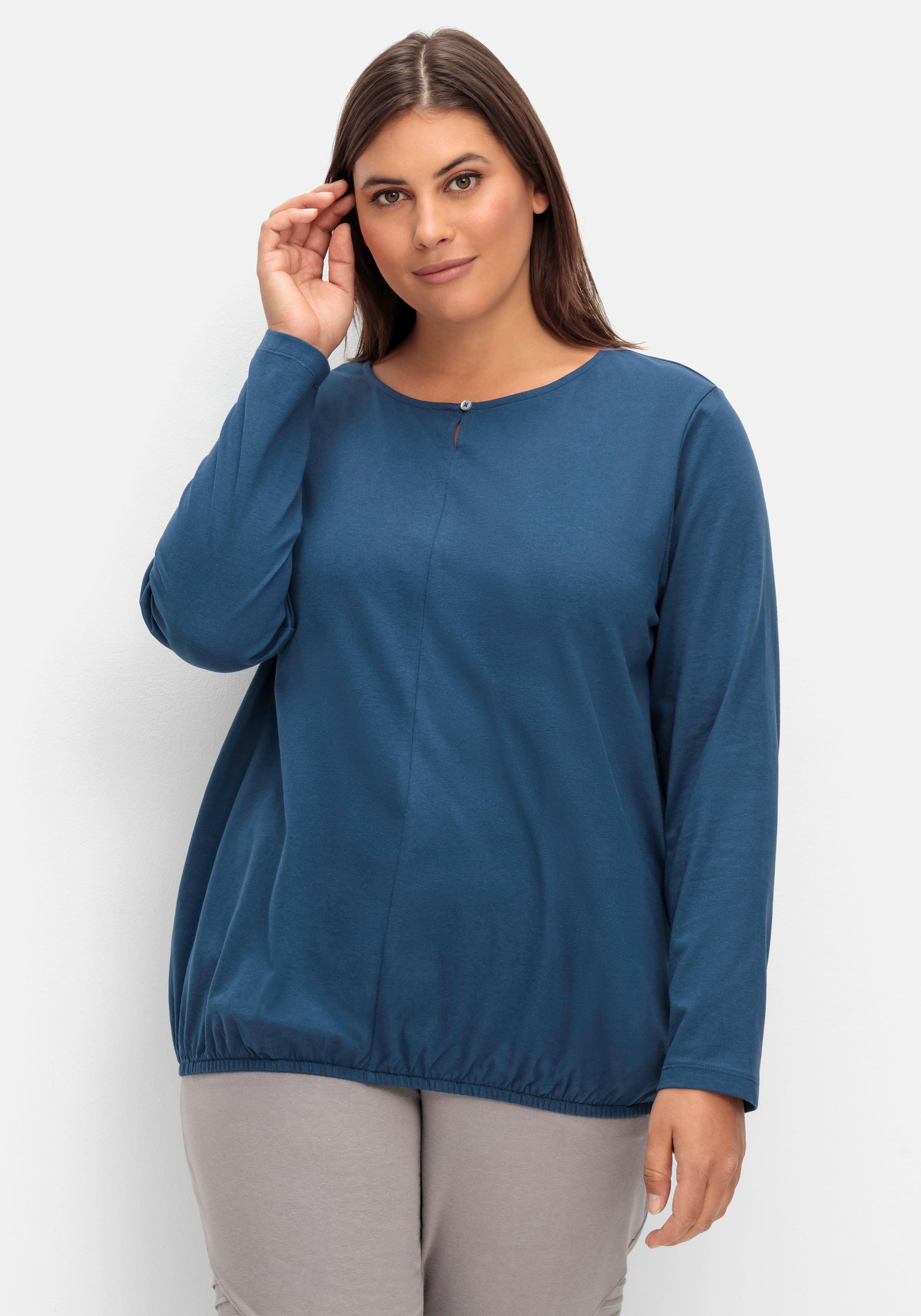 Langarmshirt mit Gummizug am Saum