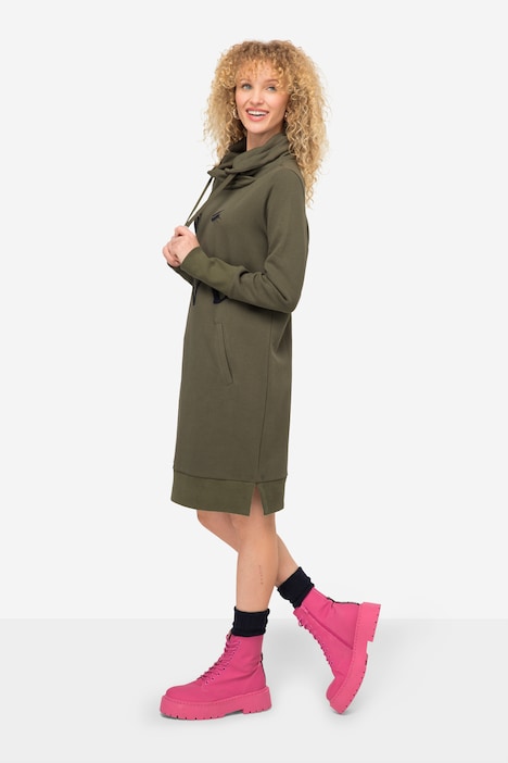 Sweatkleid, LOVE-Print, Stehkragen, Langarm